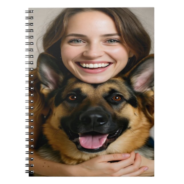 Cuaderno Agregar foto de Pastor Alemán Personalizar (Frente)