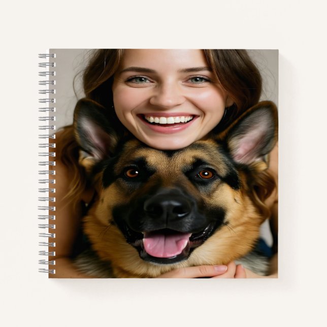 Cuaderno Agregar foto de Pastor Alemán Personalizar (Anverso)
