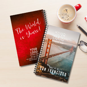 Cuaderno Agregar Foto Logotipo de la Empresa Etiqueta Roja 