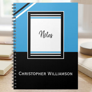 Cuaderno Agregar franjas de nombre azul y negro