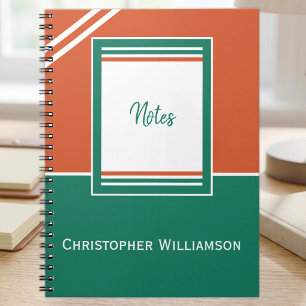 Cuaderno Agregar franjas de nombre naranja y verde