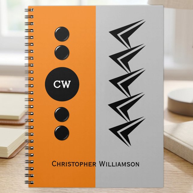 Cuaderno Agregar iniciales nombre naranja y gris (Subido por el creador)