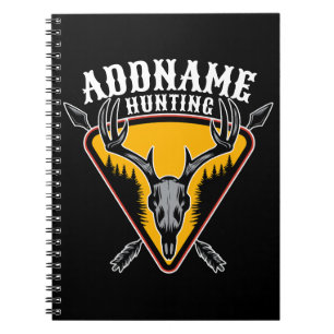 Cuaderno AGREGAR NOMBRE Caza de alces Cráneo de ciervo Cuer