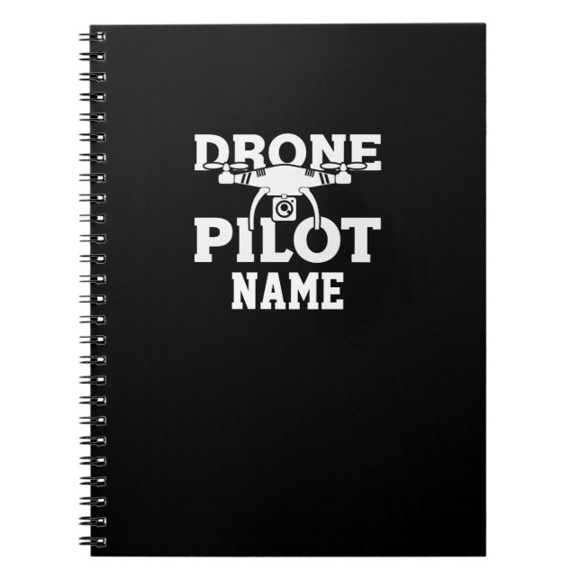 Cuaderno Agregar nombre o programa piloto de drones de text (Frente)