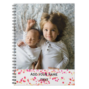 Cuaderno agregar simple texto de foto textura de estrellas