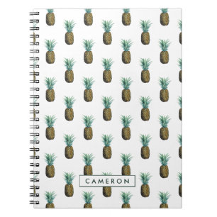 Cuaderno Agregar su nombre  Acuarela de piña tropical