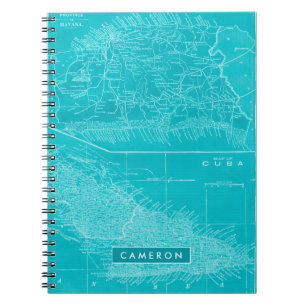 Cuaderno Agregar su nombre  Blue Cuba Map