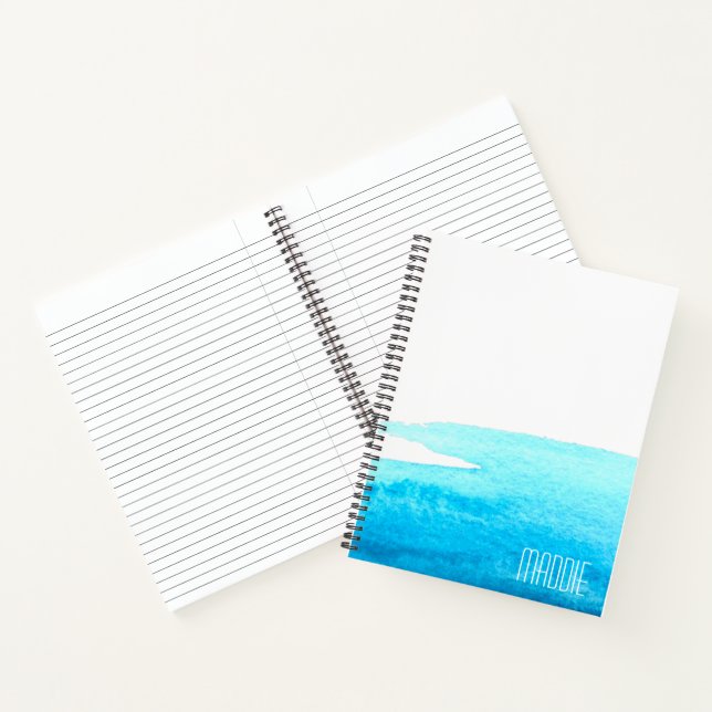 Cuaderno Agua azul cielo oceánico mínima (Interior)