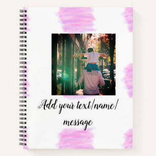 Cuaderno agua color púrpura rosa padre hijo papá agregar im