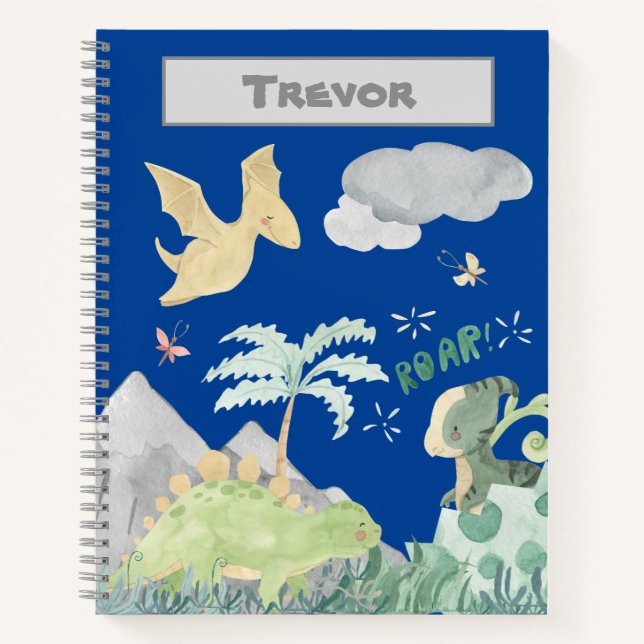 Cuaderno Agua de Dinosaurio Azul (Anverso)