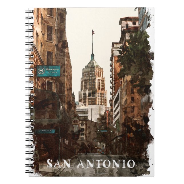 Cuaderno Agua de viaje de la ciudad de San Antonio Texas (Frente)