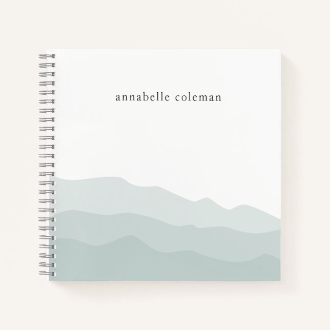 Cuaderno Agua Dip Dye Sage Green Ombre Elegante (Anverso)