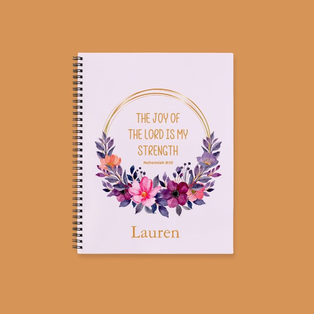 Cuaderno Agua Floral Neh. 8:10 La alegría del Señor (Subido por el creador)