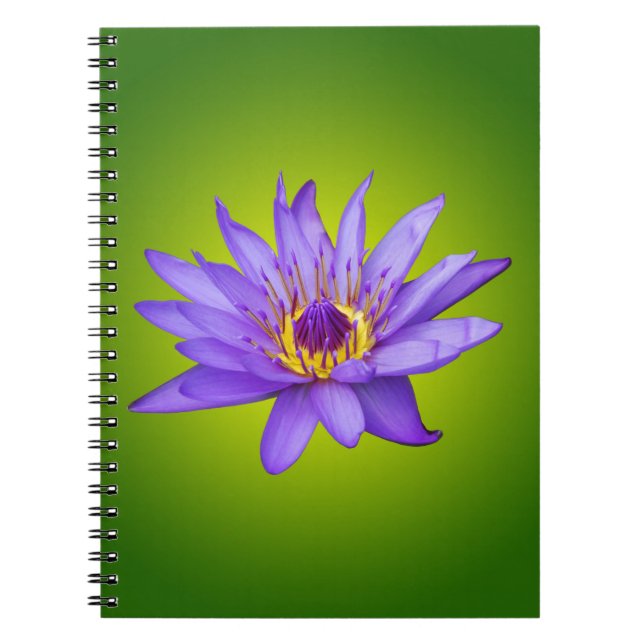 Cuaderno Agua Lily Flor Estanque Agua Acuática Púrpura Bloo (Frente)