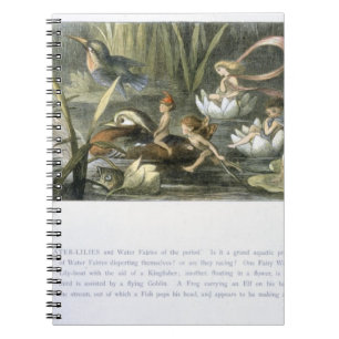Cuaderno Agua-Lirios y hadas del agua, ilustracion de