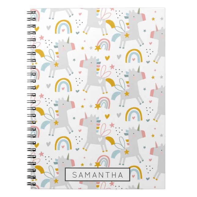 Cuaderno Agua mágica unicornio y arcoiris (Frente)