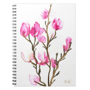 Cuaderno Agua Magnolia Floral Madre Elegante Rosa