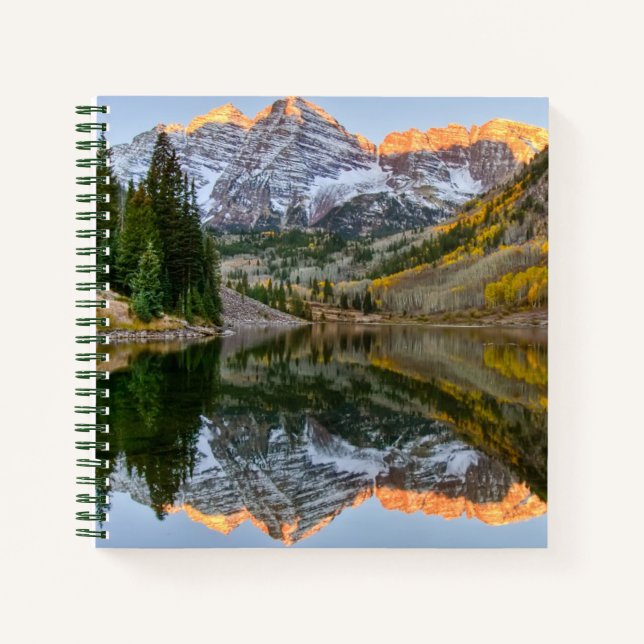 Cuaderno Agua | Maroon Bells Lake Aspen Trees (Anverso)