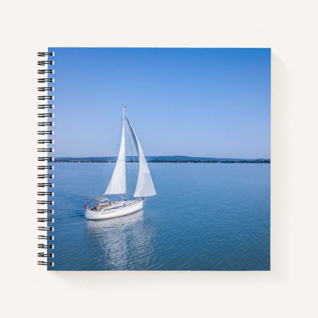 Cuaderno Agua | Yate en el Lago Balaton en Hungría (Anverso)