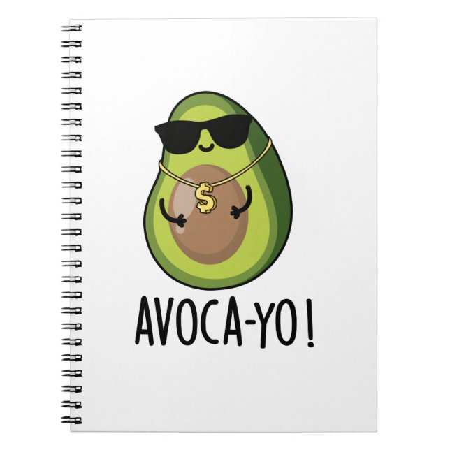 Cuaderno Aguacate a-yo Funny Guay Aguacate Pun (Frente)