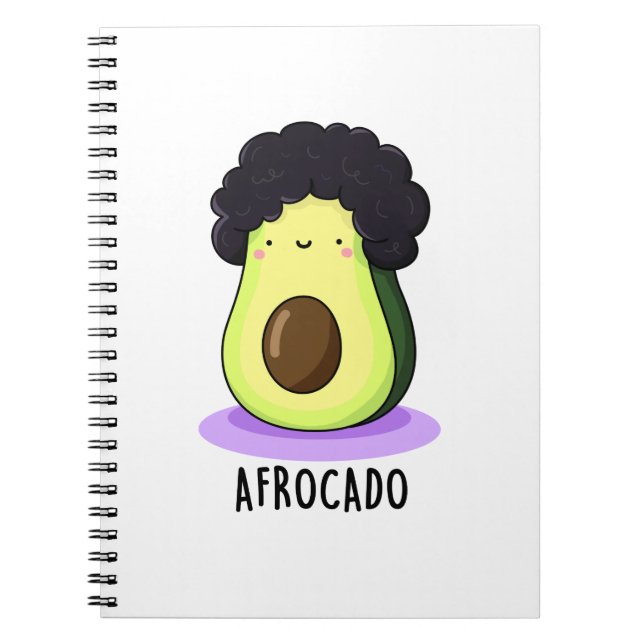 Cuaderno Aguacate divertido de Afrocado con afro pun (Frente)