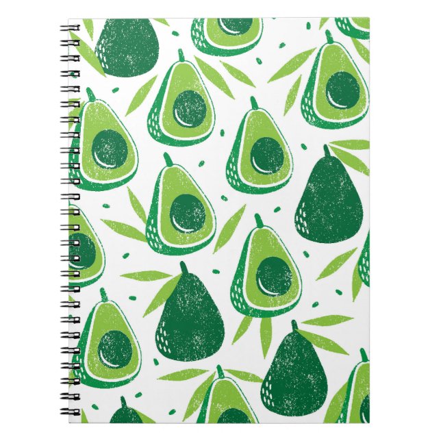 Cuaderno Aguacate, estampado texturado, patrón sin fisuras. (Frente)