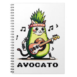 Cuaderno Aguacate - Gracioso Pixel Art Aguacate Gato Jugand