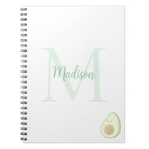 Cuaderno Aguacate Lindo Nombre Inicial Personalizado