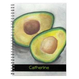 Cuaderno Aguacate personalizado en acuarela