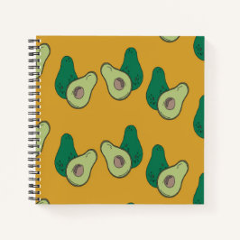 Cuaderno aguacate verde sobre el marrón