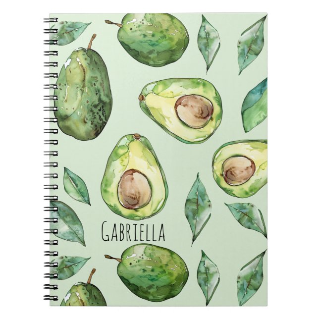 Cuaderno Aguacates verdes y hojas (Frente)