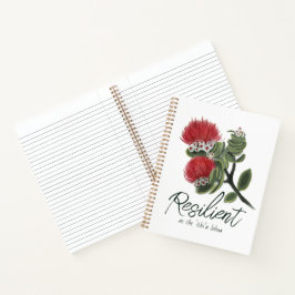 Cuaderno Aguaje de Flor de Lehua Roja Hawaiana Resiliencia 