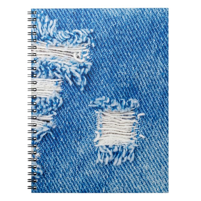 Cuaderno Aguantar a Denim Jeans. Destruido y destruido: Blu (Frente)