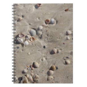 Cuaderno Aguas marinas en la arena húmeda