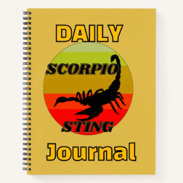 Cuaderno Aguijón de escorpio en horóscopo vintage atardecer