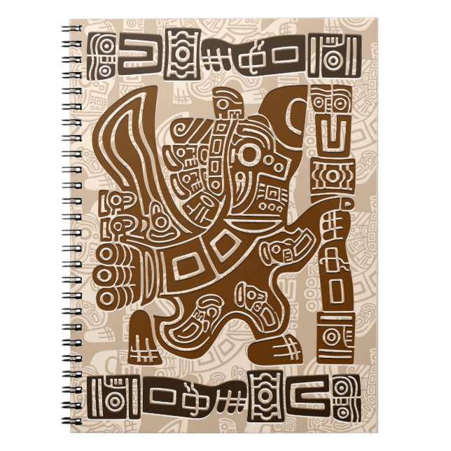 Cuaderno Águila azteca guerrera arte tribal antiguo (Frente)