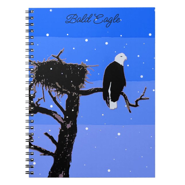 Cuaderno Águila calva en invierno - Arte de vida salvaje or (Frente)