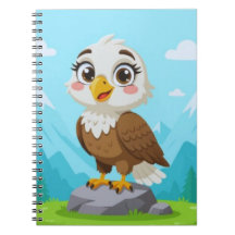 Águila de dibujos animados en roca – Personaje vec