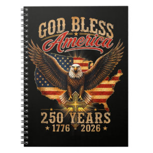 Cuaderno Águila Dios Bendiga a América 250 Años 1776 2026
