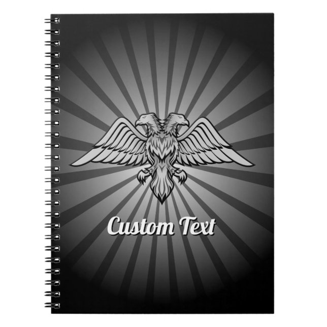 Cuaderno Águila gris con dos cabezales para portátil (Frente)