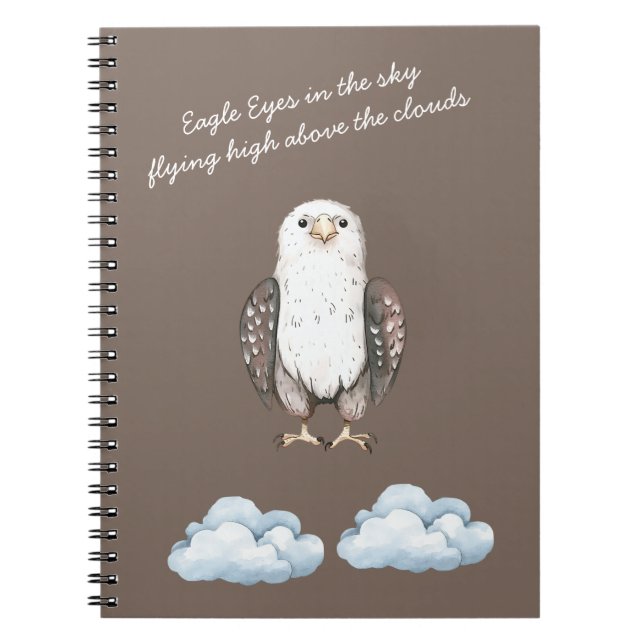 Cuaderno Águila Marrón Pájaro Nubes Poema (Frente)