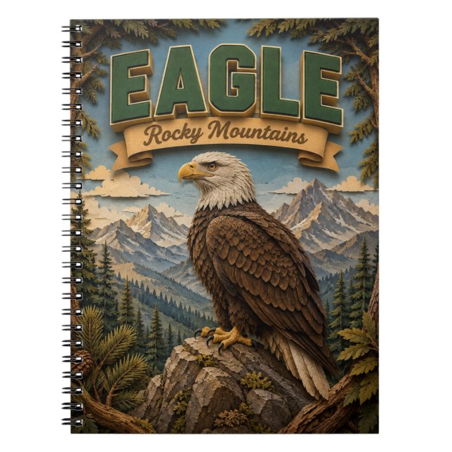 Cuaderno Águila Montañas Rocosas POPCUT (Frente)