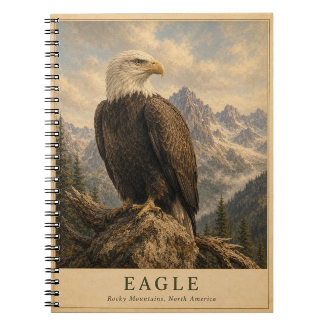 Cuaderno Águila Montañas Rocosas VINTAGE (Frente)