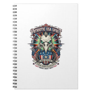 Cuaderno Águila Patriótica Fin De Los Tiempos Cráneo Zombie