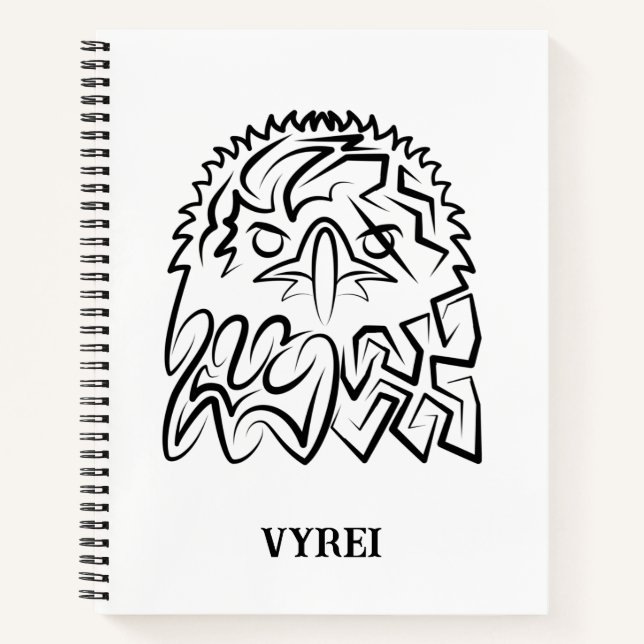 Cuaderno Águila Tribal Negra y Blanca (Anverso)