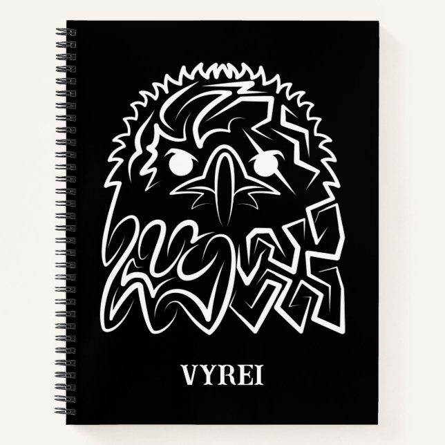 Cuaderno Águila Tribal Negra y Blanca (Anverso)