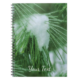 Cuaderno Agujas De Pino En Invierno De Nieve Y Hielo