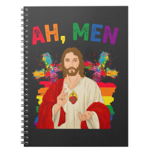 Cuaderno Ah Men Funny Orgullo Gay LGBT Jesús Cristiano