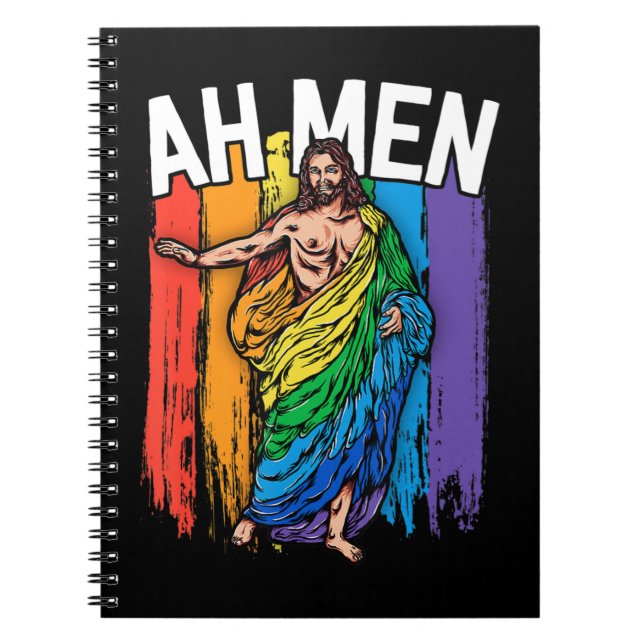 Cuaderno Ah Men Gay Jesus Shirny Graciosos Camisetas LGBTQ  (Frente)