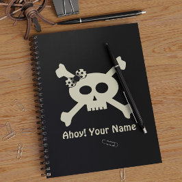 Cuaderno Ahoy Cute Skull Crossbone Chica Pirate Notebook